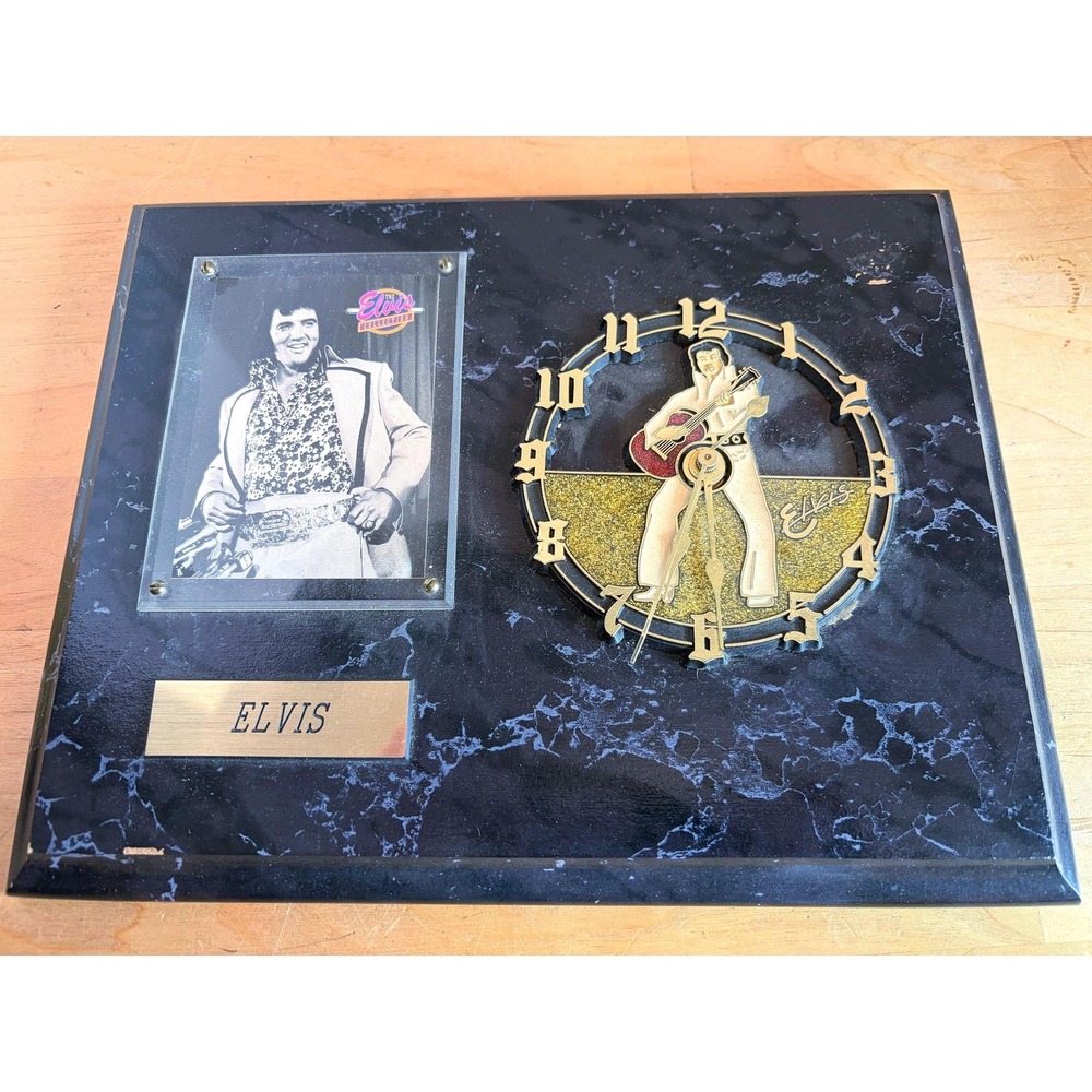 Vintage Elvis Presley Memorabilia Wall Clock The Elvis Collection Trading Card